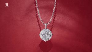 RoyStone - Kalung Wanita Moissanite Sertifikat GRA Original Lapis Emas - Classic Solitaire Necklace