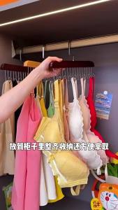Multifunctional Clothes Hanger with 8 Hooks Space Saving Wooden Rack Closet for Belts Tank Top Bras Tie Jeans Trousers