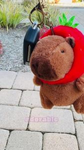 12CM Capybara Keychain Plush Simulation Capybara Keychian Doll Anime Fluffy Toy Kawaii Plushie Cute Doll Stuffed Animals Soft Doll Plush Gift Kid Toys水豚玩偶钥匙扣