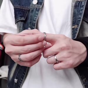 ZEMME Interweave Ring Adjustable Men Ring Simple Casual Design Fashion Cincin Lelaki