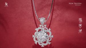 RoyStone - Kalung Wanita Moissanite Sertifikat GRA Original Lapis Emas - New Frozen Necklace