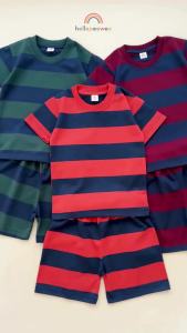 PEEWEE Kids Set Setelan Kaos Anak Striped Salur Garis Besar 1-10 Tahun