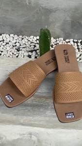 Threelook Official Sandal Kulit Wanita Rajut Import Kekinian Sendal Wanita Terbaru 2024- Claudia