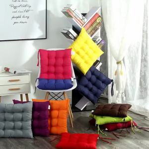 【Esatop】COD เบาะรองนั่งทรงสี่เหลี่ยม 40*40cm สีสันสดใส หนานุ่มนั่งสบาย พร้อมเชือกคล้องเก้าอี้ ใช้พิงหลังได้