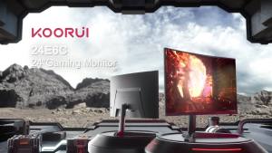 KOORUI 27E6CA 27 Inch 180Hz FHD Adaptive Sync 99% sRGB HDMI/DP / 24E6CA 24 Inch VA Curved Gaming Monitor – R1500 FHD 165Hz Gaming Monitor Computer PC Curved Design Monitor
