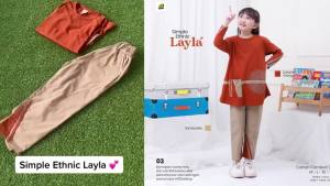 HOOFLA - SIMPLE ETHNIC LAYLA - Setelan Casual Baju Muslimah Anak Perempuan