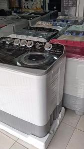 Mesin Cuci 2 Tabung AQUA AQW 1370 HT Hijab Series Airdry System Stainless Spin Semi Auto Washer 13 KG