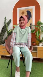 HOOFLA - SABINA - Setelan Casual Baju Celana Anak Perempuan Muslimah