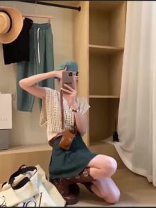 🔥[C298] Áo lưới len Montoghi Dệt kim CỔ V THUYỀN cánh dơi hàng Quảng Châu đi biển HOT - kholenqc