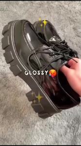 TSR | Sepatu Docmart Wanita Tebal Hitam Gloosy Boots Oxford Fashion Terbaru Termurah