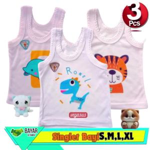 Singlet Bayi Kaos Dalam Anak Putih Karakter Usia 0-5Th-Kutang Bayi Ukuran SMLXLXXL-Vegasus Store