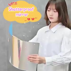 4Pcs Acrylic Mirror Wall Stickers - Flexible Wall Decals Mirror - Removable Self Adhesive Frameless - Full Body Wall Mirror Tiles for Bedroom Home Living Room Decoration