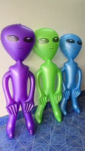 เอเลี่ยนเป่าลม สูง150cm วัสดุPVC ตุ๊กตาเอเลี่ยนลอยน้ำได้ มนุษย์ต่างดาวเป่าลม