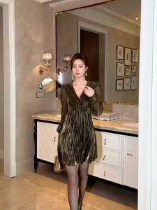 ZYHT EraVogue Váy nữ Váy đen Váy chữ A Váy cổ chữ V Váy công sở Váy cao cấp Váy cổ điển Sự kiện Dress Party Dress Váy dạ hội 70250