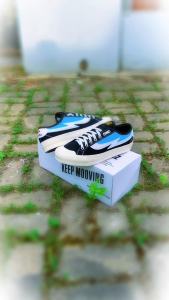 Sneakers Zirotz Pria Wanita Low Flash Blue Neval Outsole White 36-44 Casual Oldskool Cloud OX Sepatu Casual Mittern Storm List Putih Biru