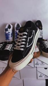 Sepatu Zirotz Flexion Black MDL Sneakers Low Casual Orion Reissue Lowcut LC Kasual Pria Wanita Lo 100% Brand Lokal Canvas Hitam Putih