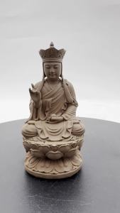 Chop Tan Lam Hin Lotus DiZangWang Cypress Wood Purple Sand Matte Gold 陈南兴 新体坐莲花地藏王 紫砂亚光 3.6寸