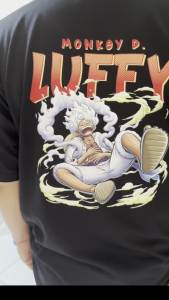 Kaos One Piece Luffy & Zoro & Sanji Katun Premium Hitam Pria Dewasa