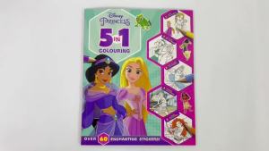 Disney Princess 5 In 1 Colouring Book With 60+ Stickers & Fun Activities