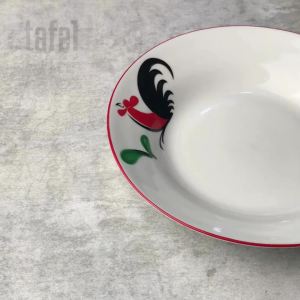 KOPIN Piring Keramik Ayam Jago Cekung 20 cm isi 1