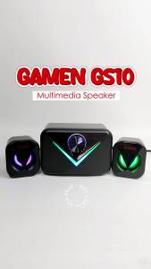 SPEAKER GAMING RGB Full Bass Untuk TV Laptop Komputer PC Lampu LED Spiker Sepeker Sepiker Speker Aktif Stereo [Gamen GS10]