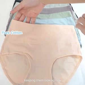 Pure Cotton High Waist Panties: Soft & Stretchable Comfort for Women