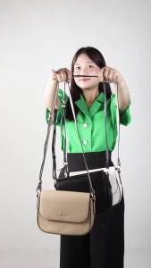 SHANGNCO Tas Wanita Andara Sling Bag Tali Panjang Kulit Sintetis Dengan Penutup Magnet Kekinian