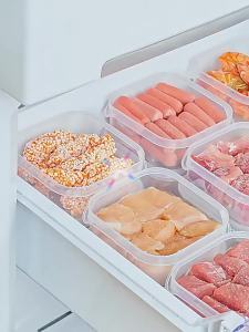 10Pcs Kitchen Food Storage Container with Airtight Lid Sealed Preservation Container Frozen Fresh-keeping Box for Meat Seasoning Stackable Thicken Plastic Food Box Food Sub-packed Storage Box