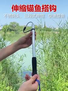 60/120cm Retractable Fish Gaff Professional Telescopic Ice Sea Fishing Spear Hook Gripper Stainless Steel Fishing Tackle Fishing Accessories