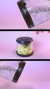 ANKOU Airtight One-Way Airflow Glass Storage/Baby Snacks Container - Circle Glass (900ml)