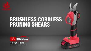30mm Brushless Electric Pruner Shear 4 Gears Cordless Rechargeable Tree Branches Pruning Tool For Makita 18V Battery