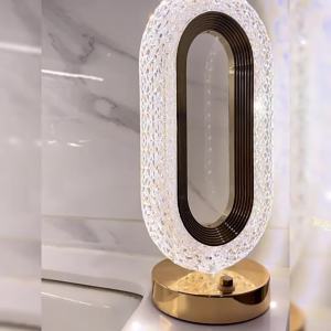 Rose Crystal Desk Lamp Bedroom Bedside Elegant Luxury Birthday Wedding Gift Room Night Light