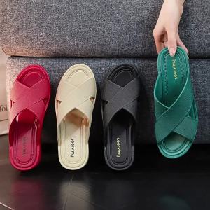 Fnova 5.5cm Height Sandals for Women Chunky Platform Sandals Summer Woman Wedges Waterproof Non Slip Beach Slippers Outdoor Slides High Quality Flip Flops