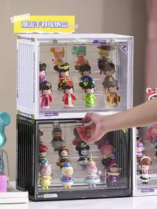 Clear Acrylic Blind Box Dust Proof Display Case Collections Action Figures Stackable Magnetic Suction Showcase Storage Display Stand Toys Doll  Anime Figure Organizer for Book Makeup Car Organization and Display