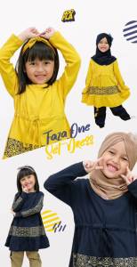 HOOFLA - FAZA - Setelan Tunik Jogger Anak Perempuan Muslimah