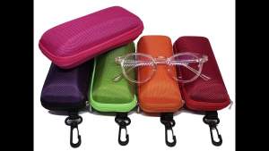 กล่องใส่แว่นตาฝาซิป 16 x 6 x 5 cm รุ่นมีตะขอเกี่ยว