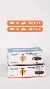 MODI ไฟปักสนามโซล่าเซลล์แพ็คคู่ แสงเหลือง ตกแต่งสวน พลังงานแสงอาทิตย์ กันน้ำIP65 เปิดปิดอัตโนมัติ