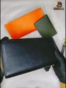 Ví Da Cầm Tay Clutch Taiga Phối 2 Khoá Cao Cấp Da Thật Bảo Hành 24 Tháng