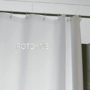 POTDYNB Modern Black Shower Curtain Waterproof Mildew Proof Bathing Cover Thicken Solid White Bathroom Bathtub Curtain With Hooks Home Decor