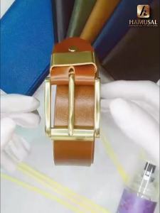 Thắt Lưng Nam Vachetta Lắp Đầu Đồng Đúc Cao Cấp Thương Hiệu Hamusal Bảo Hành 24 Tháng