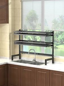 Rak Cuci Piring Wastafel Rak Dapur Anti Karat Stainless Steel Rak Piring Dengan Aksesoris