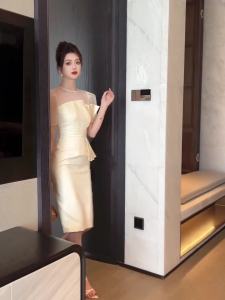 ZYHT EraVogue Womens Dress Pink Dress Cream Váy tay bơm hơi Váy công sở váy cao cấp váy cổ điển váy sự kiện váy dự tiệc váy dạ hội 50821