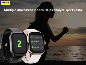 Awei H46 Smart Watch 2.1inch Large HD Screen Multi Functional Sports Mode Bluetooth Call IP67 WaterProof Sport fitness Watch for Women Man