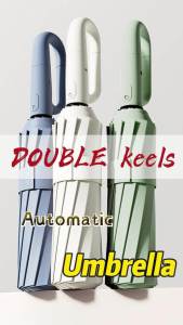 FUNPOINT Automatic umbrella 24Ribs high quality new upgraded rotatable folding umbrella for men and women with anti-UV design