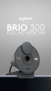Webcam Full HD Logitech Brio 300 Màn che ống kính Micrô giảm tiếng ồn USB-C được chứng nhận cho Zoom Microsoft Teams Google Meet tự động điều chỉnh Ánh sáng