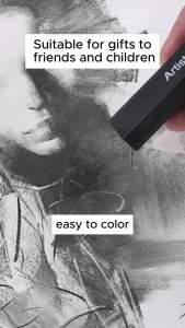 bside.ph Square award-winning black charcoal sticks for artists art supplies for sketches drawing shaded tool 6 pcs