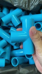10 ตัว PVC สามทาง 1/2 นิ้ว หรือ 4 หุน ใช้สวมท่อ PVC ฟ้า มาตรฐาน ทั่วไป พร้อมส่ง