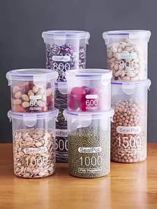TS Kitchen Sealed Dry Food Storage Jar: Grains, Flour, Cereals, Cookies & Candy Airtight Containers