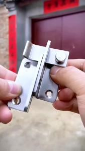 TS Stainless Steel Safety Hasp Door Lock for Bathroom Bedroom Door Catch Latch (Random) 1pcs