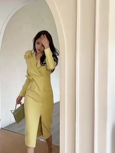 ZYHT EraVogue Đầm Váy nữ váy vàng váy vest váy công sở váy xã hội cao áo khoác vest áo khoác vest váy Pháp 50799